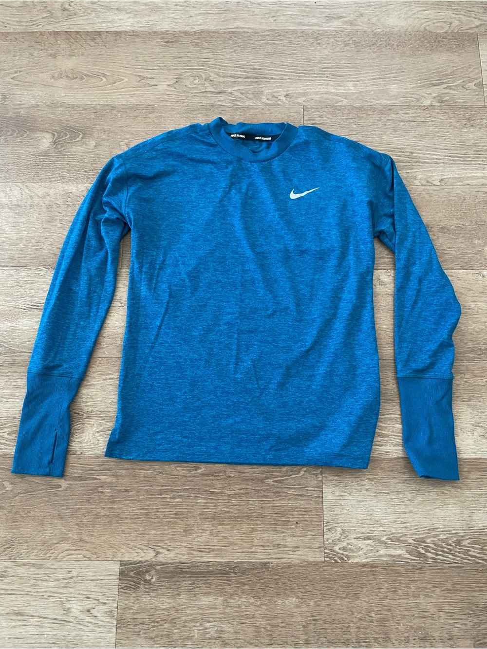 Nike Running Long-Sleeve Performance Crew in Teal Blue